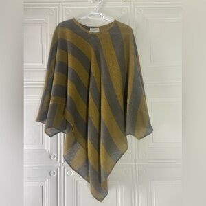 Striped Gray and Tan Women's Poncho